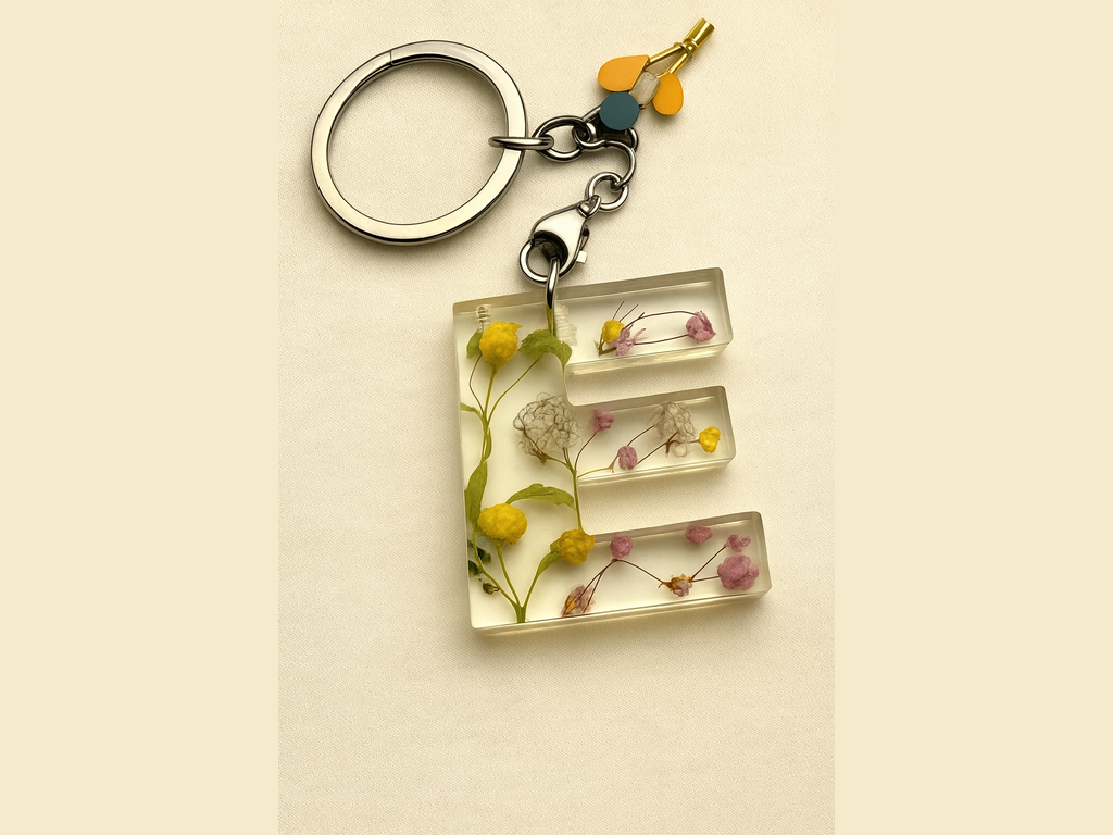 Resin Keyring letter E